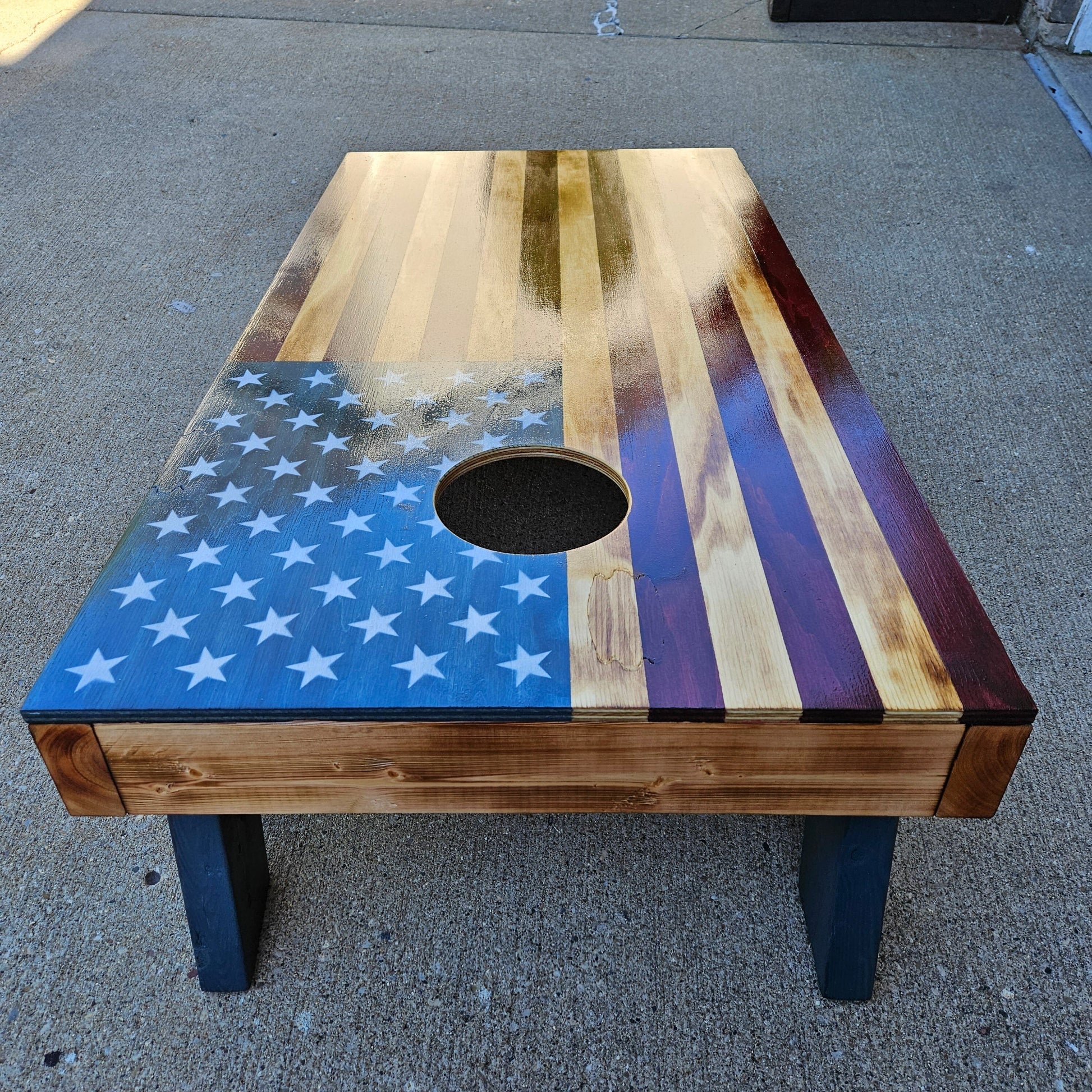 American Flag Cornhole Board Set RCM Woodcrafts 
