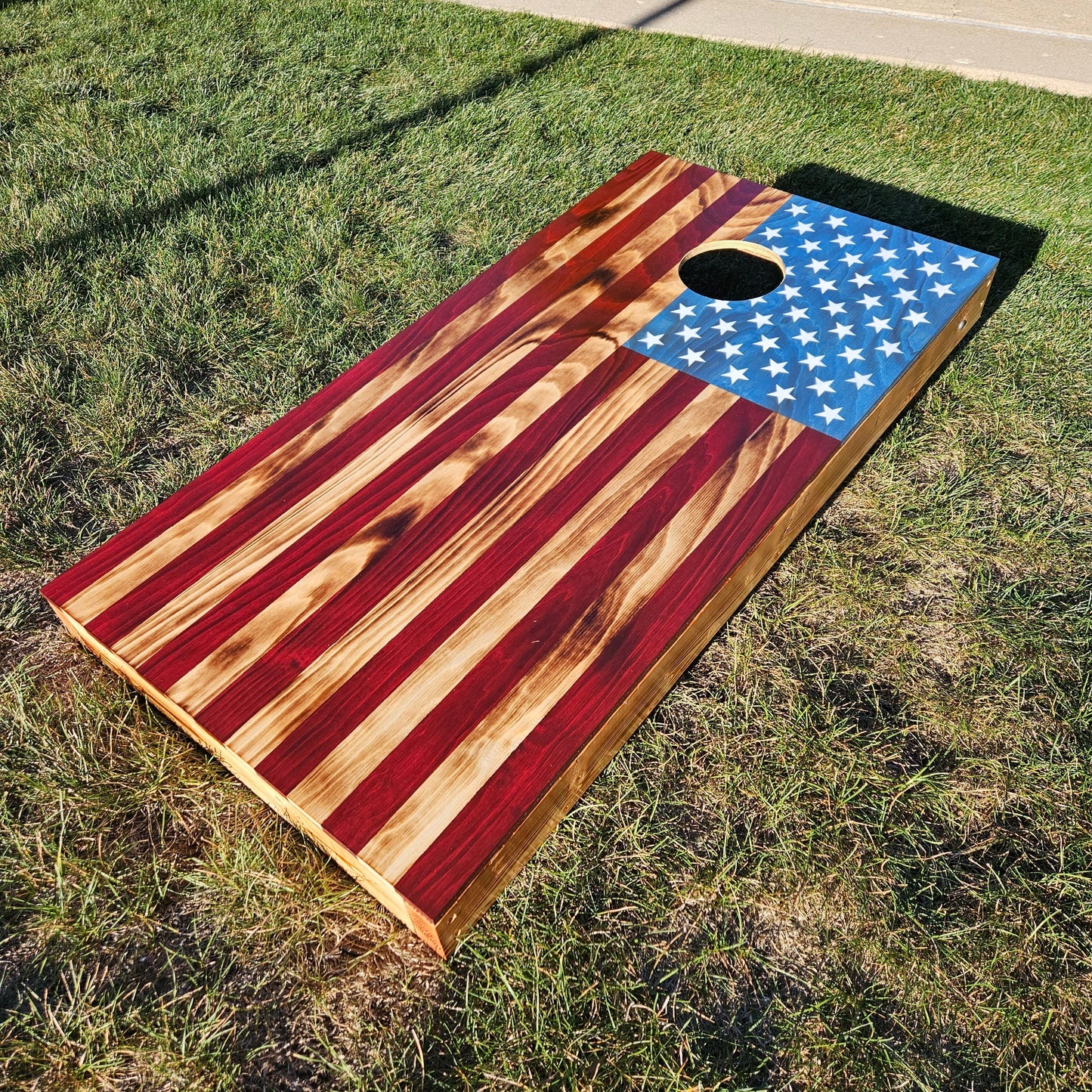 American Flag Cornhole Board Set RCM Woodcrafts 