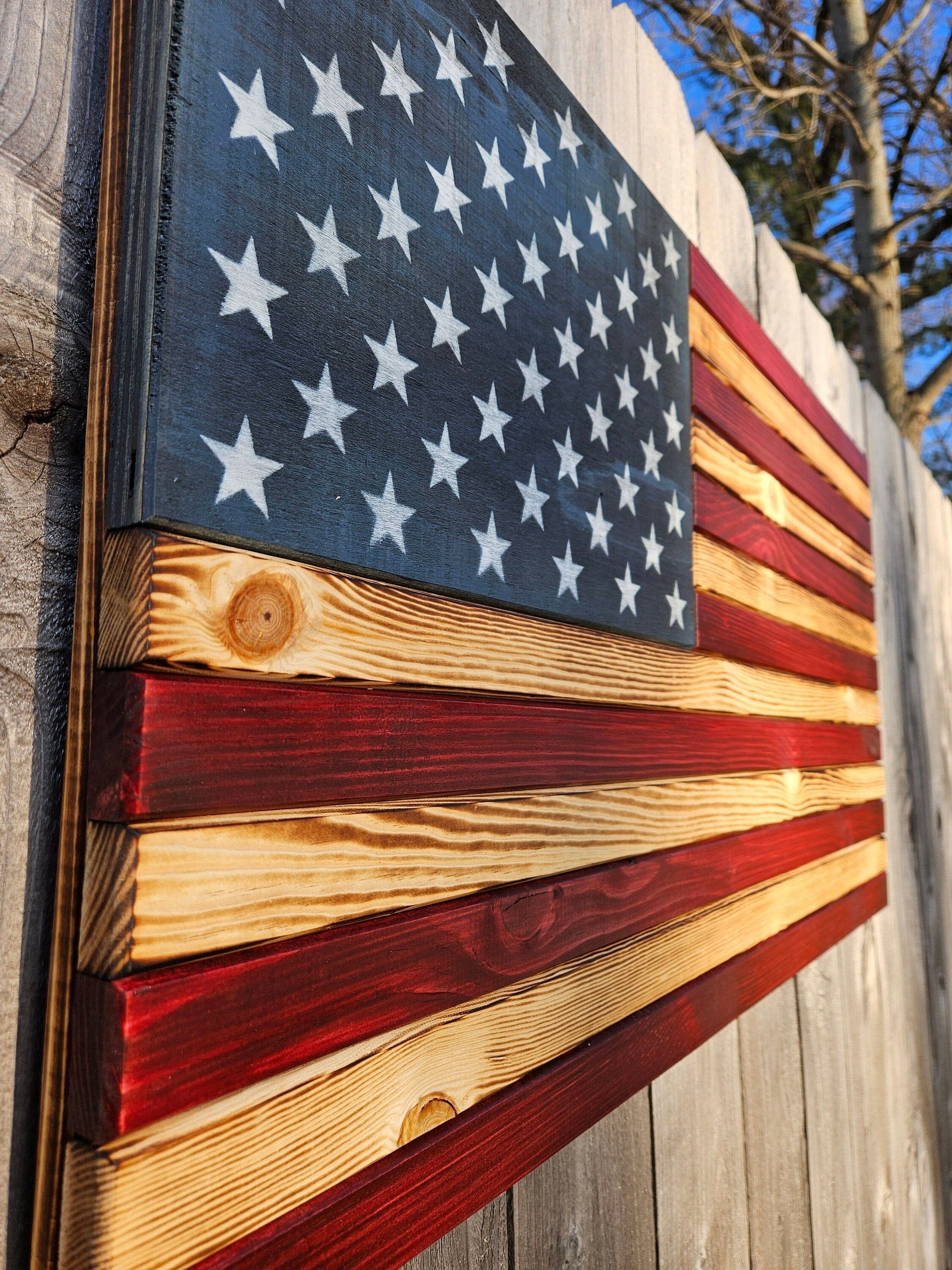 LARGE (19"x36") Classic American Flag RCM Woodcrafts 