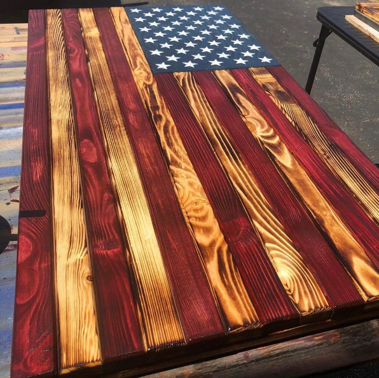 LARGE (19"x36") Classic American Flag RCM Woodcrafts 