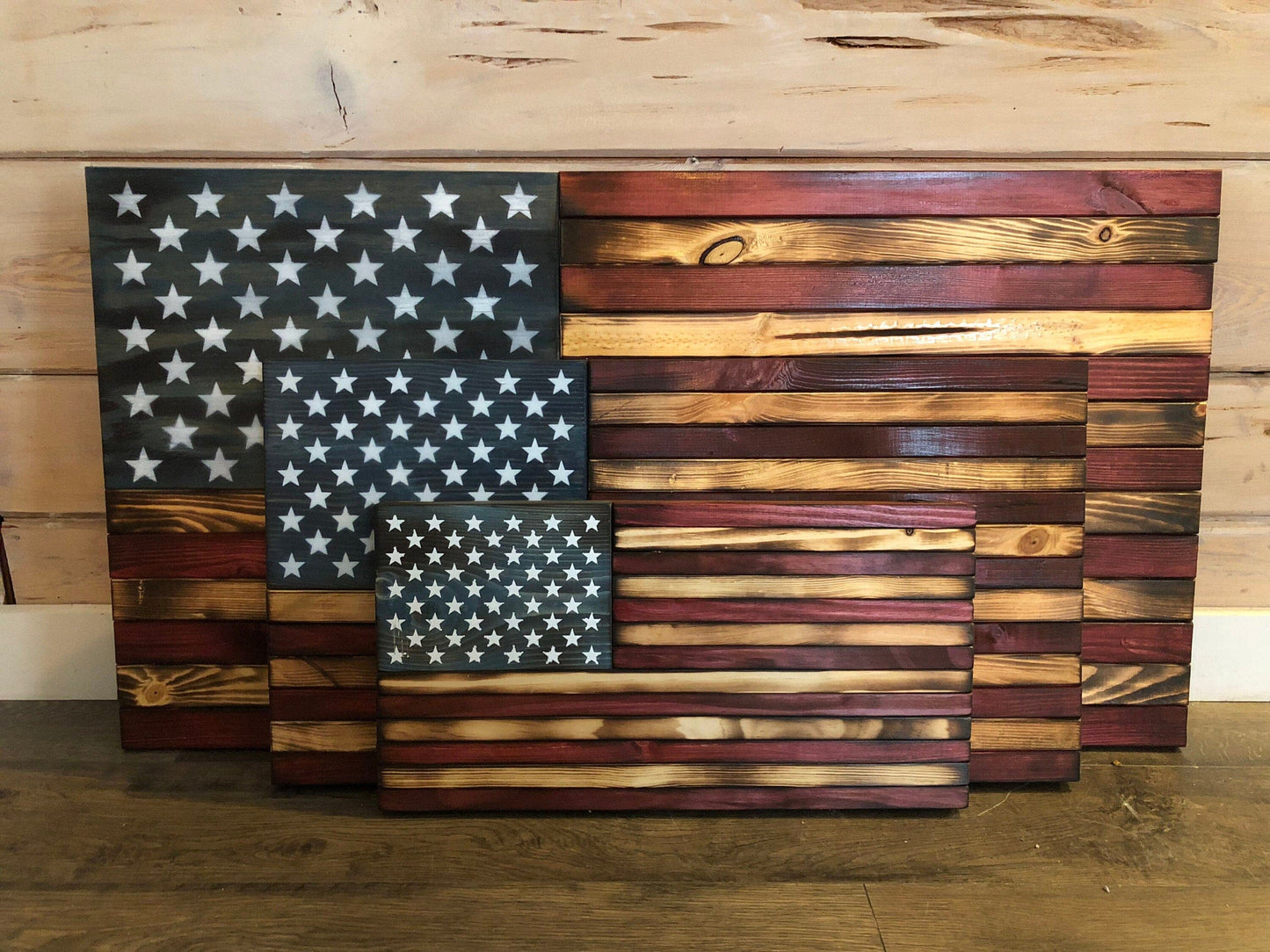 SMALL (9"x18") Classic American Flag RCM Woodcrafts 