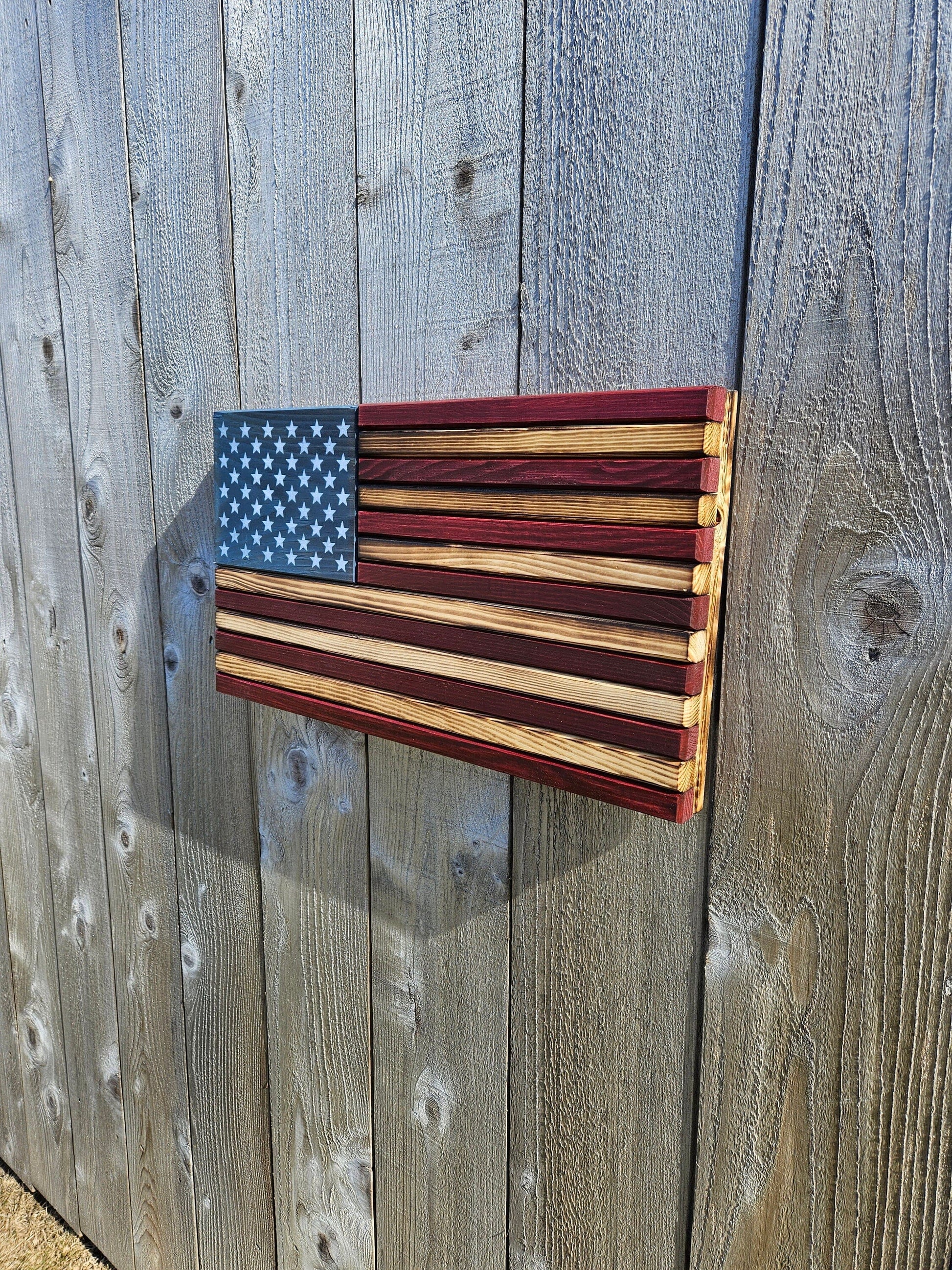 SMALL (9"x18") Classic American Flag RCM Woodcrafts 