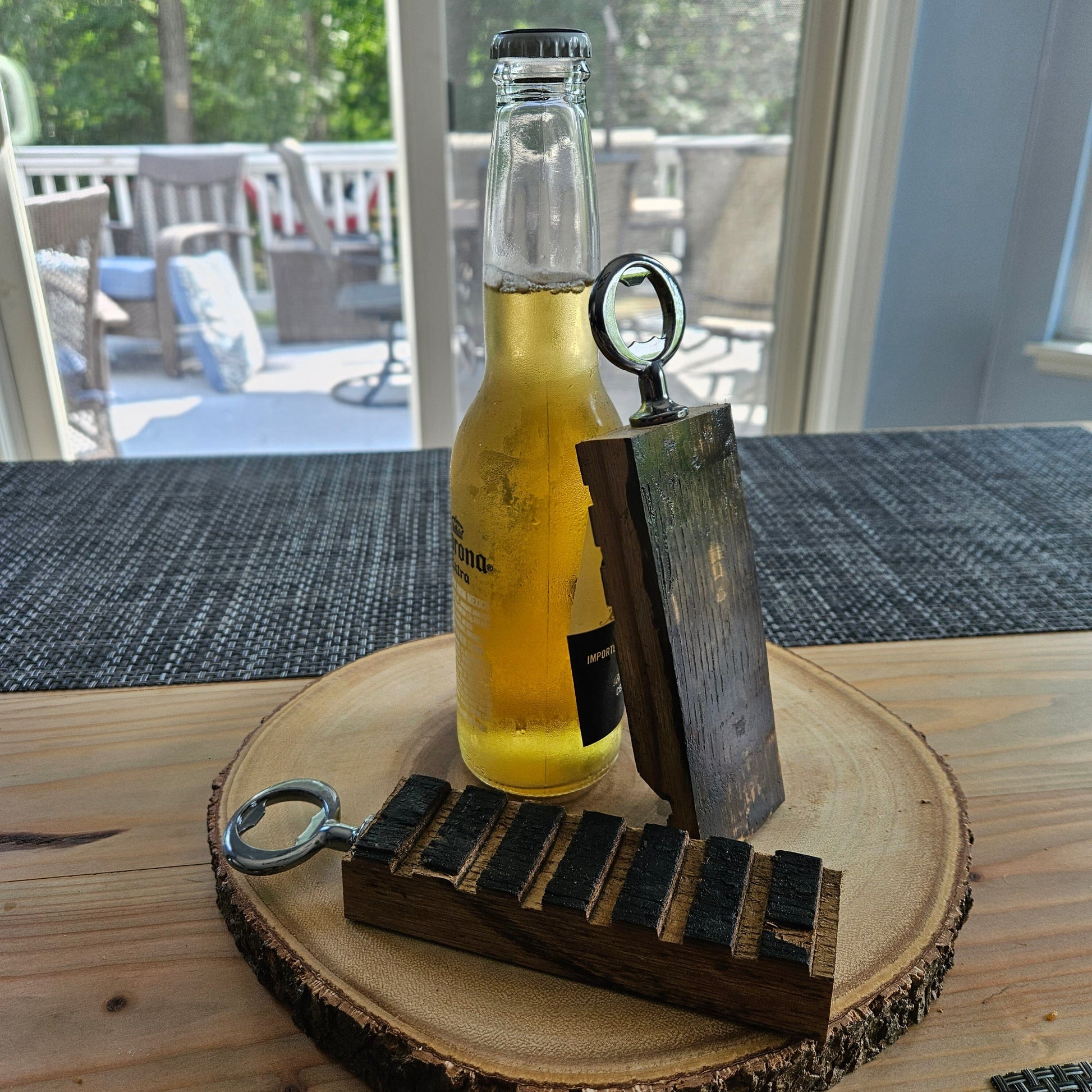 Whiskey Barrel Bottle Opener RCM Woodcrafts 