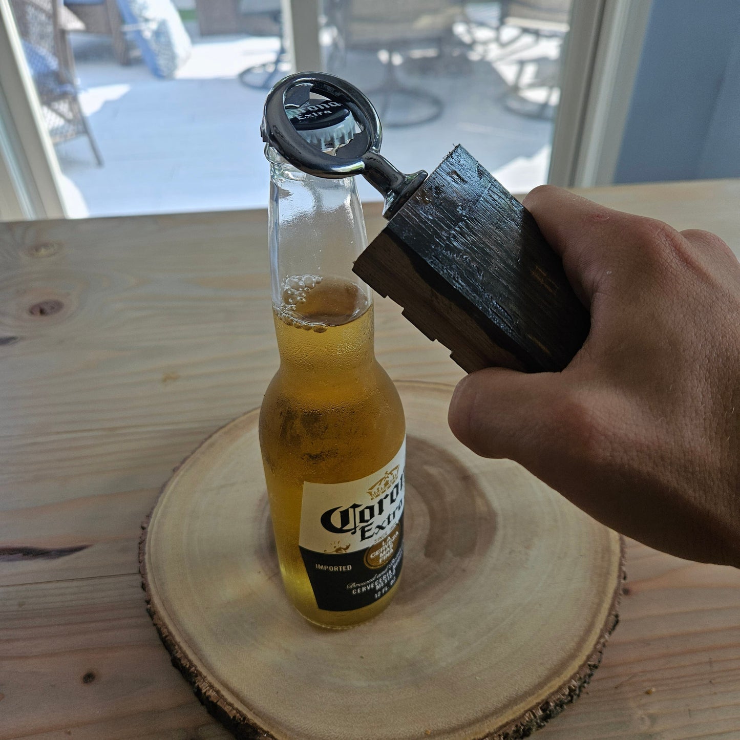 Whiskey Barrel Bottle Opener RCM Woodcrafts 